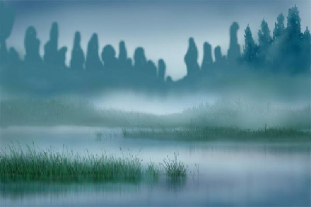 Hazy landscape walk-through image 5